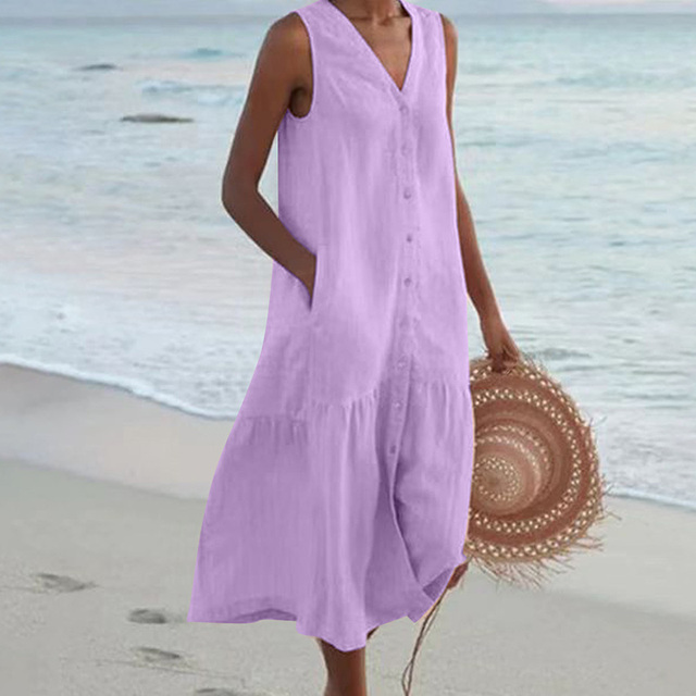 Sandrine | Robe Légère D’Été – Élégance Et Décolleté En V