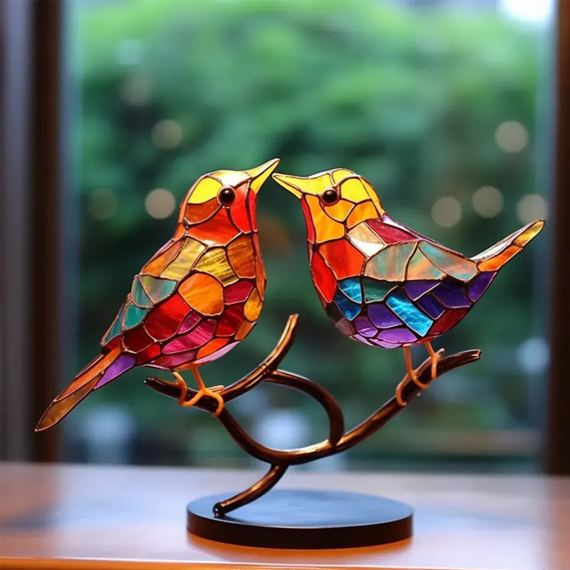 Dekorativní ornament – Ptáci sedící na větvi