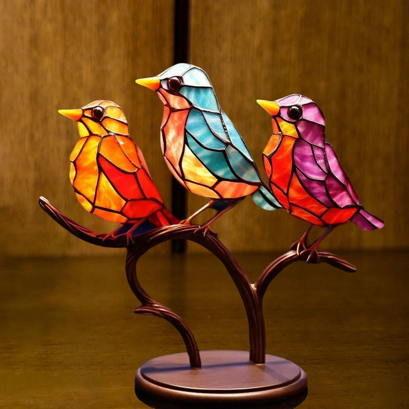 Dekorativní ornament – Ptáci sedící na větvi