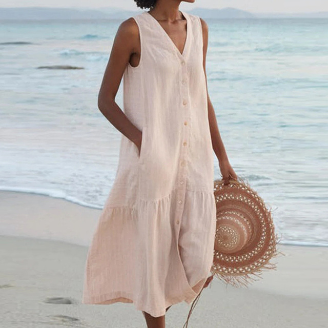 Sandrine | Robe Légère D’Été – Élégance Et Décolleté En V