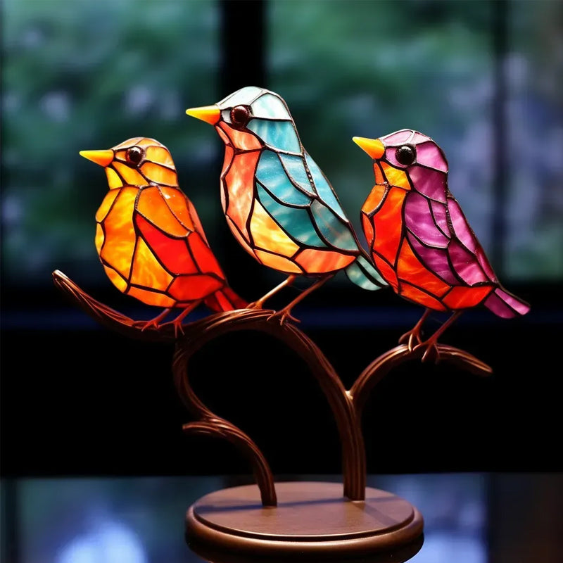 Dekorativní ornament – Ptáci sedící na větvi