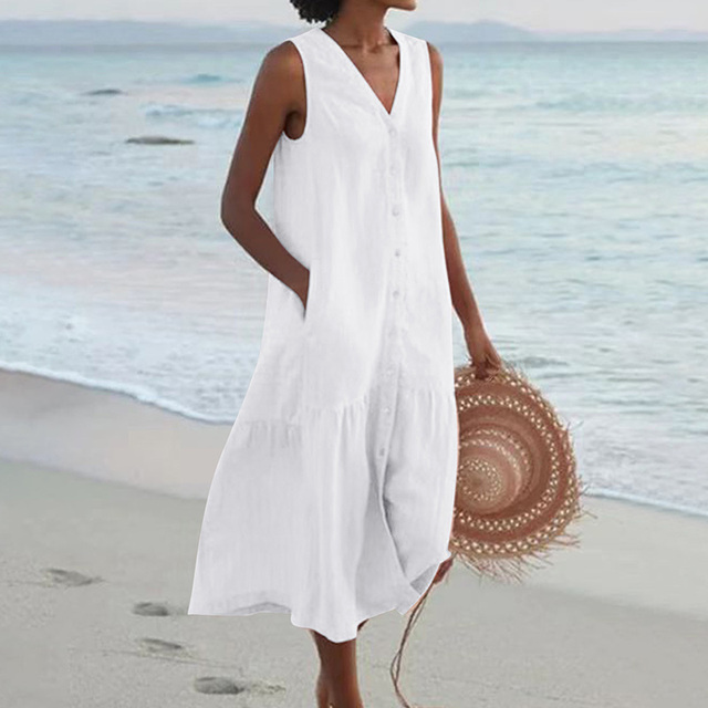 Sandrine | Robe Légère D’Été – Élégance Et Décolleté En V