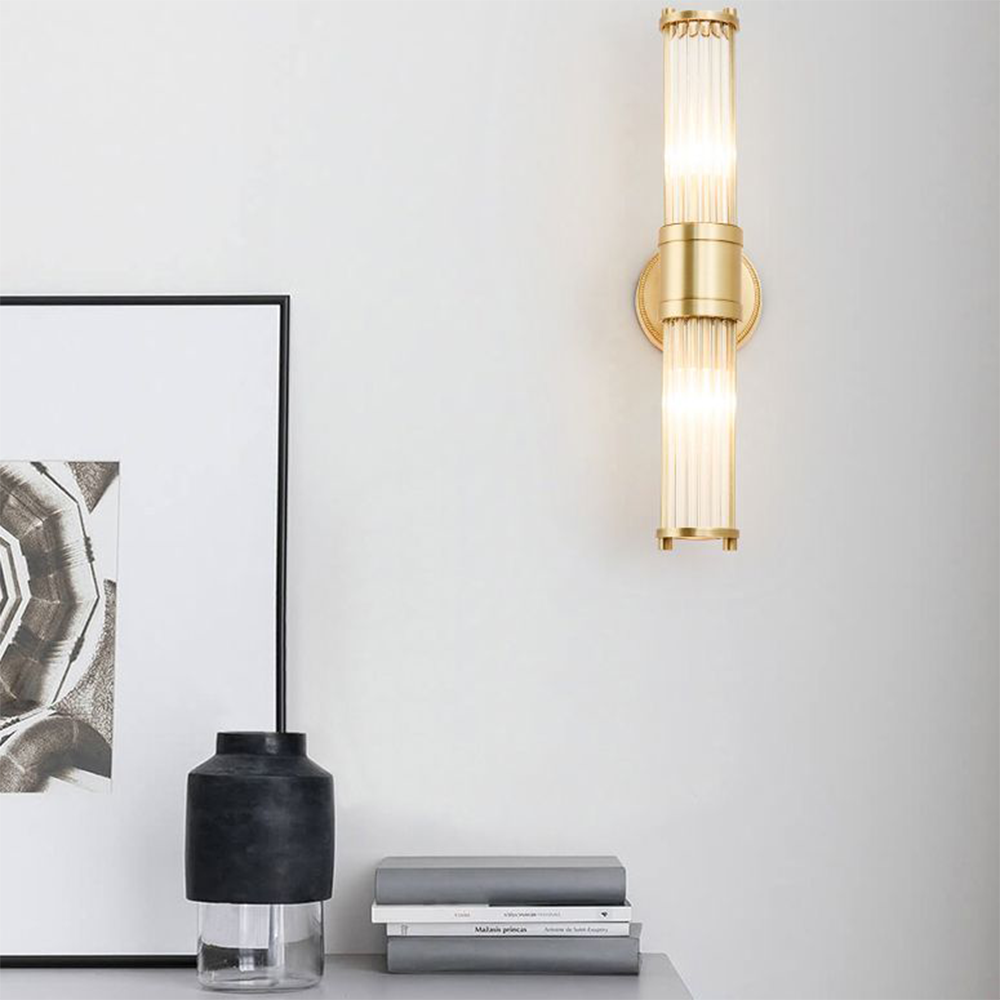 Modern hengeres fali lámpatest - Style Moderne Doré En Métal Et Verre