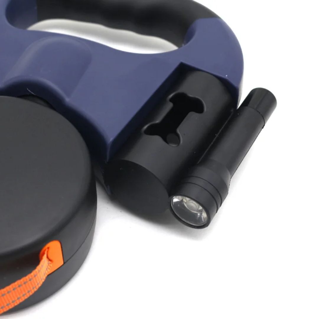 Guinzaglio Retrattile Per Cani – Con Luce LED E Distributore Di Sacchetti