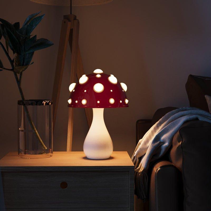 Lâmpada de Mesa Cogumelo – Iluminação Suave e Estilo Original