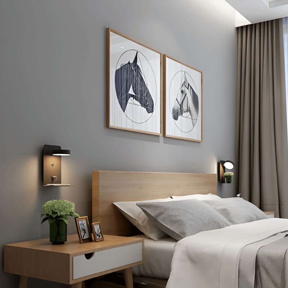 Lámpara de pared Led con estante y puerto USB - Diseño moderno y función 2 en 1