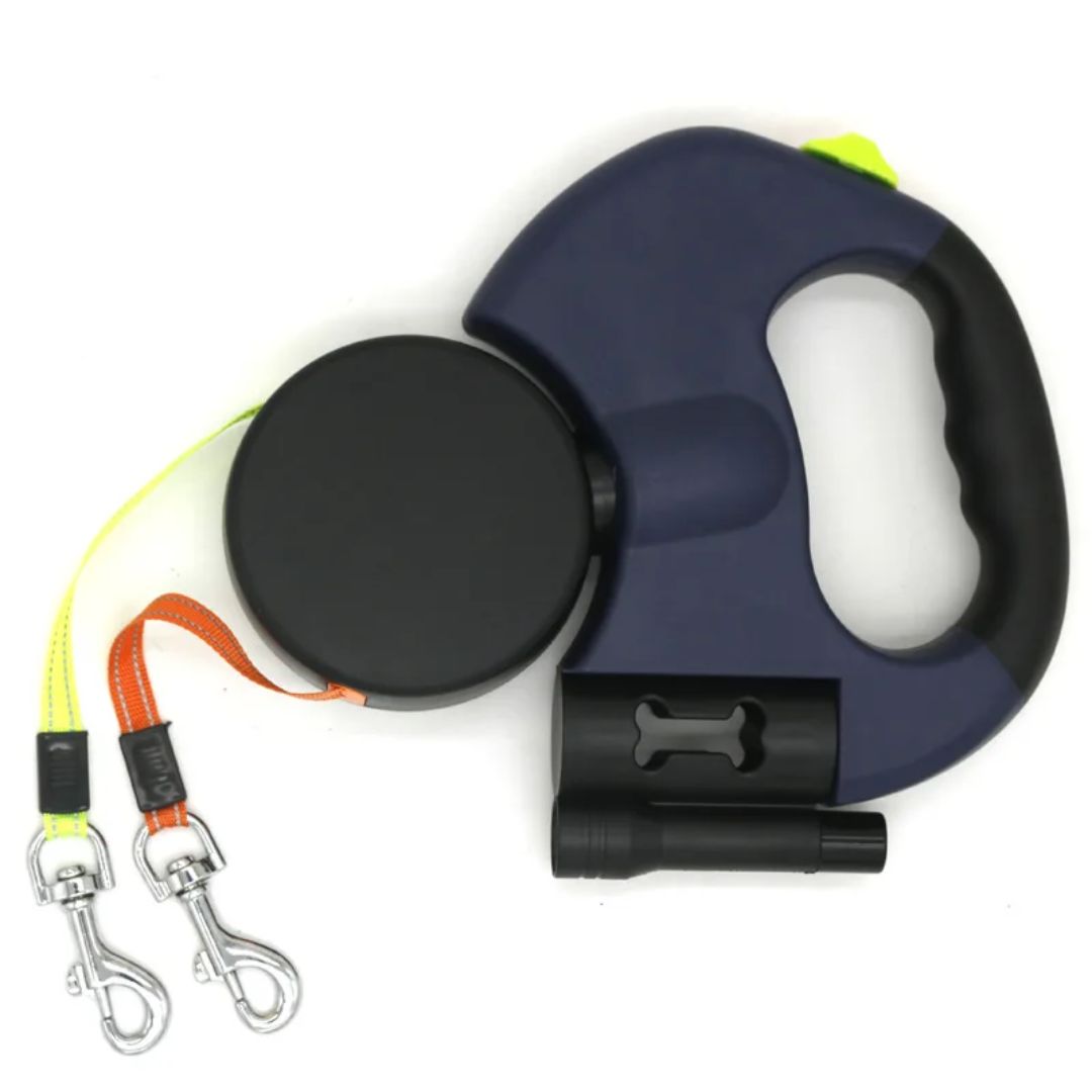 Guinzaglio Retrattile Per Cani – Con Luce LED E Distributore Di Sacchetti