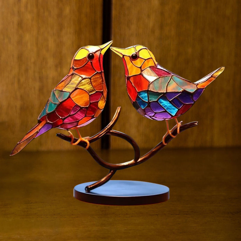 Dekorativní ornament – Ptáci sedící na větvi