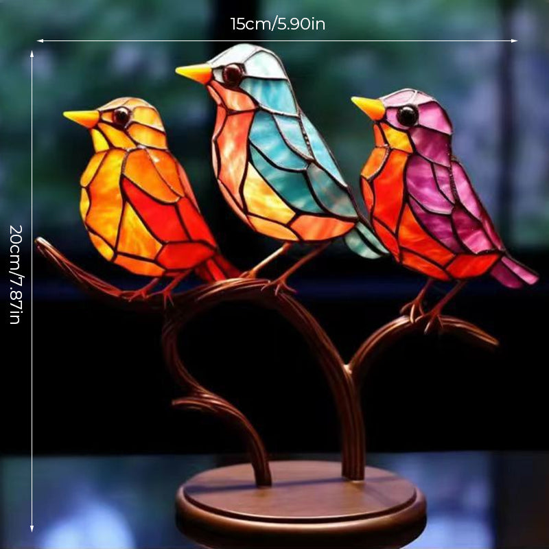 Dekorativní ornament – Ptáci sedící na větvi
