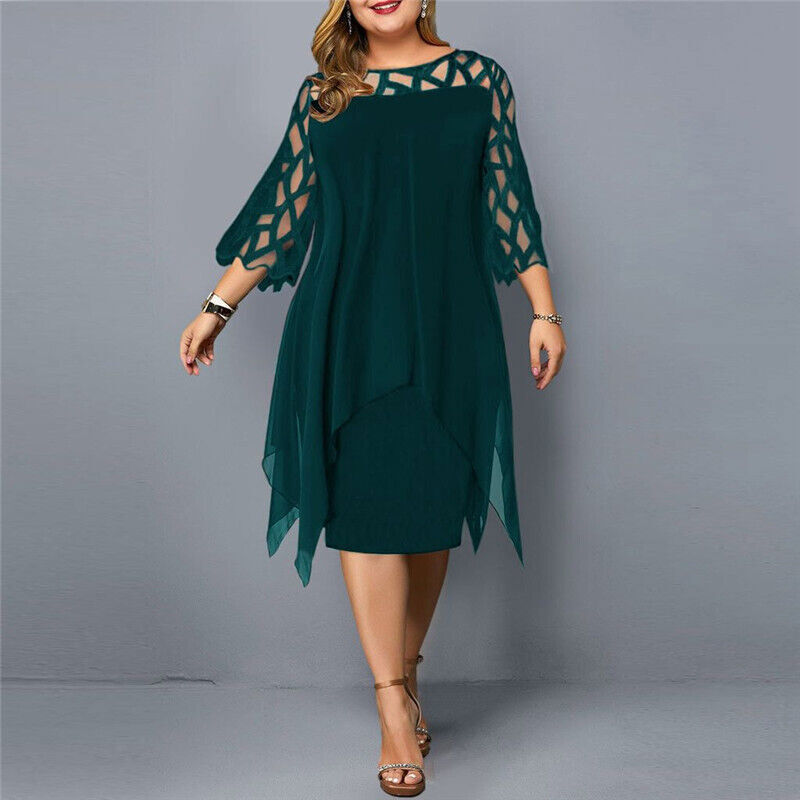 Blandine | Večerní Šaty Velkých Velikostí – Elegantní Styl a Asymetrický Lem