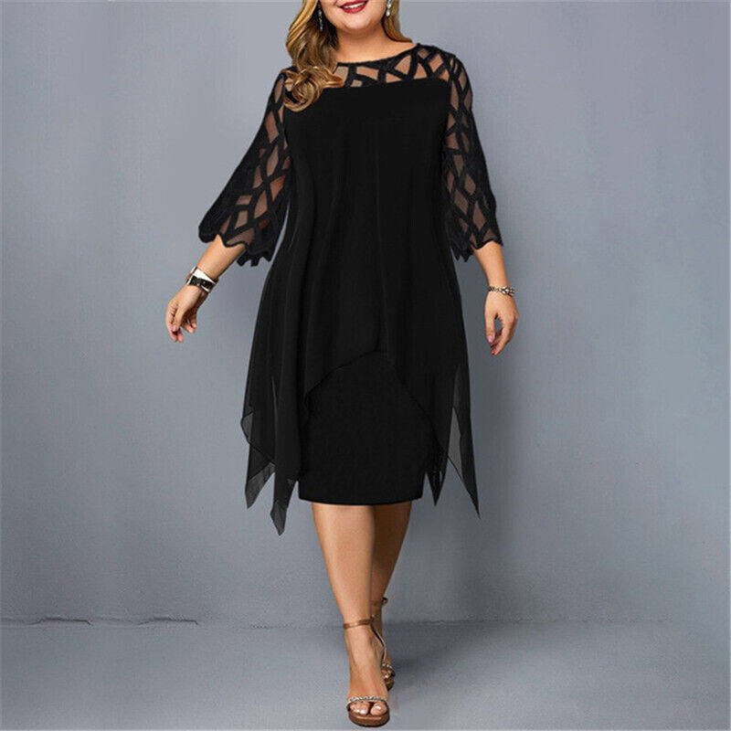Blandine | Večerní Šaty Velkých Velikostí – Elegantní Styl a Asymetrický Lem