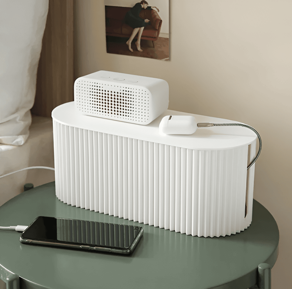 Cutie de depozitare cabluri minimalistă - organizare curată și design elegant