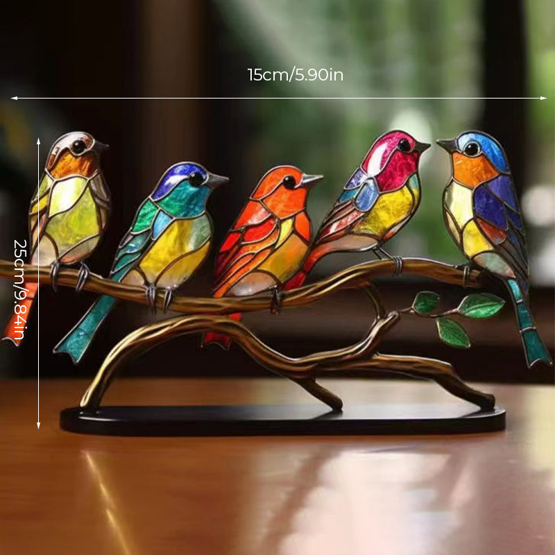 Dekorativní ornament – Ptáci sedící na větvi
