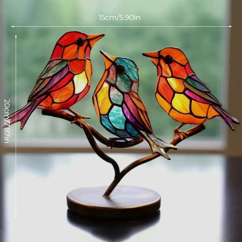 Dekorativní ornament – Ptáci sedící na větvi