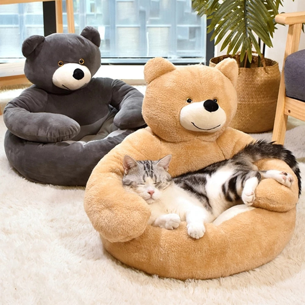 クマの形をしたペット用ベッド — 快適でオリジナルな 