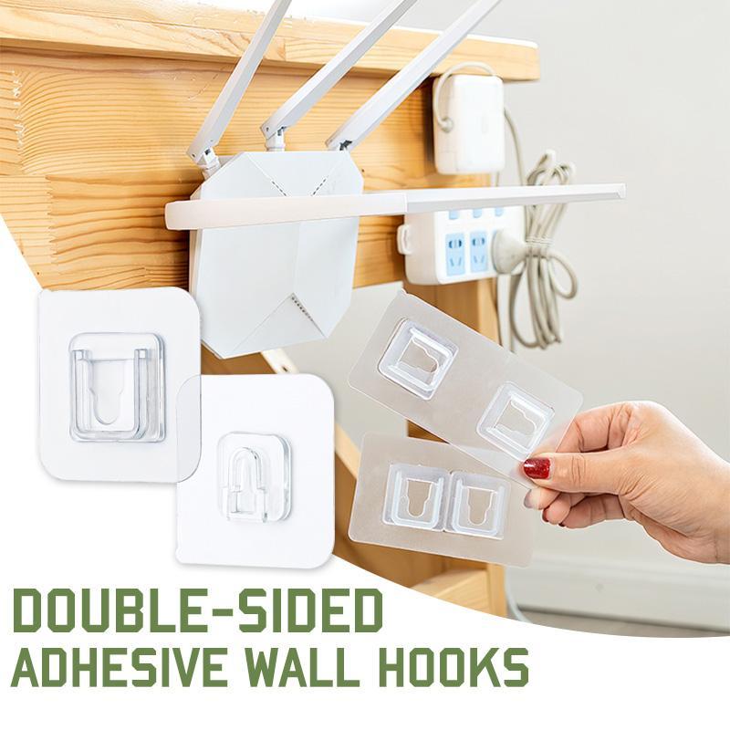 Double-sided adhesive hooks for drill-free storage 