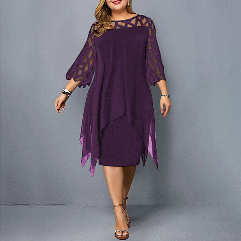 Blandine | Vestido de Noche Talla Grande – Estilo Elegante y Dobladillo Asimétrico 