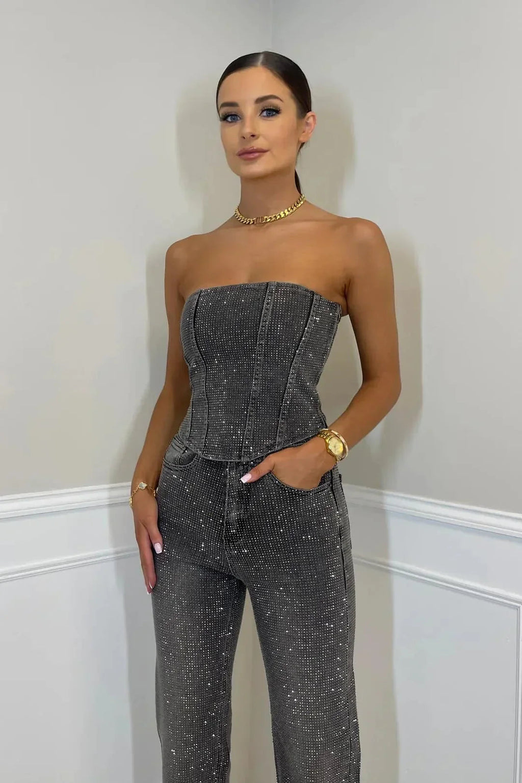 Ginia | Lång Bustier Overall – Glamour Och Distinktion 