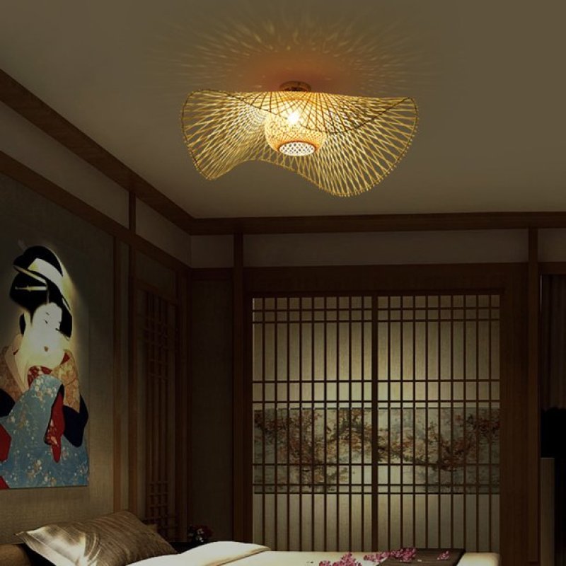 Japán stílusú rattan függőlámpa – Természet és nyugalom 