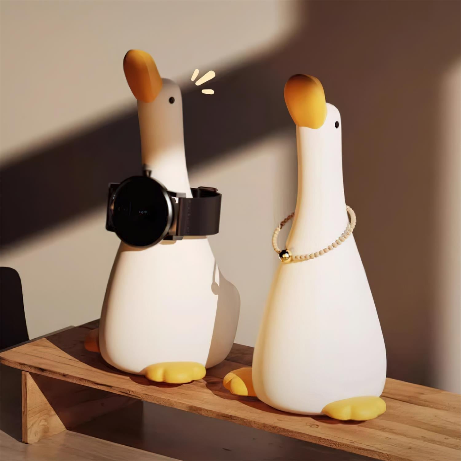 Nattlys med fortryllende gås - taktilt lys og beroligende design