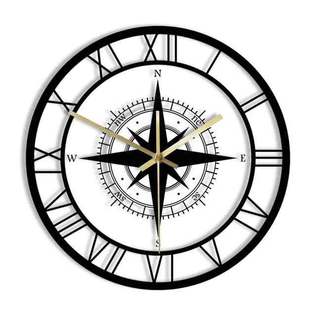 Orologio da Parete Bussola Nautica – Tocco Decorativo Chic e Funzionale 