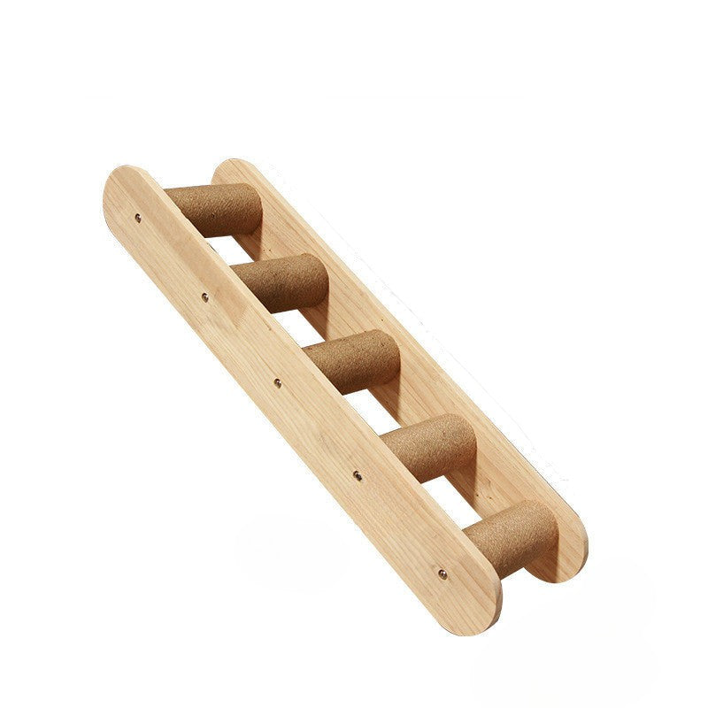 Nástěnný lezecký rám pro kočky s visící platformou a žebříkem 