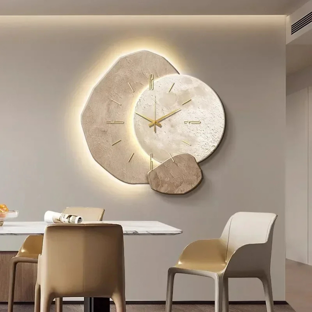 Ceas de perete mare – Design modern și lumină LED ambientală 