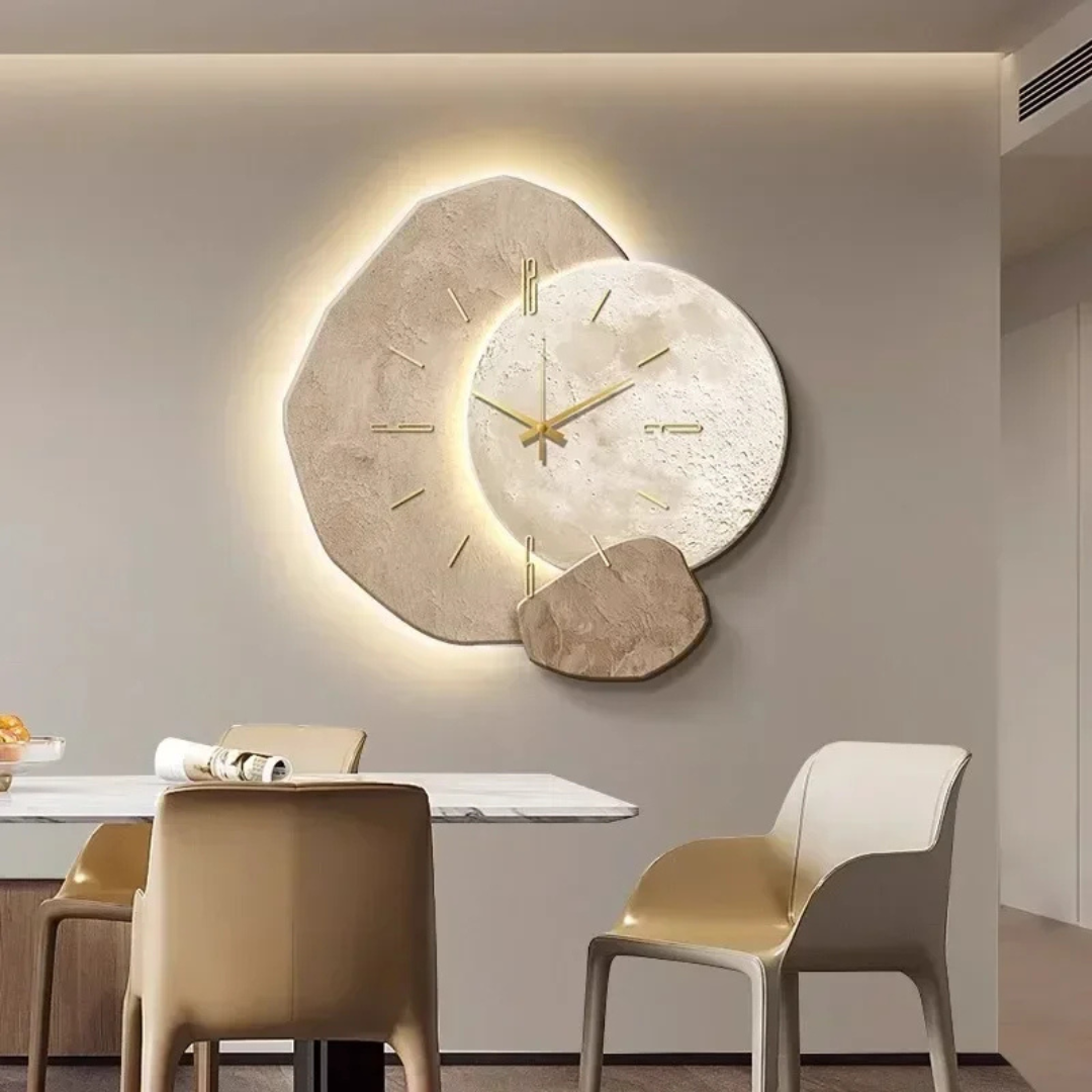 Ceas de perete mare – Design modern și lumină LED ambientală 