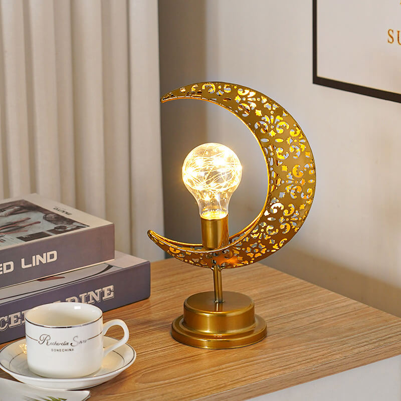 Lampe Lune Dorée — Éclat Magique & Ambiance Enchantée