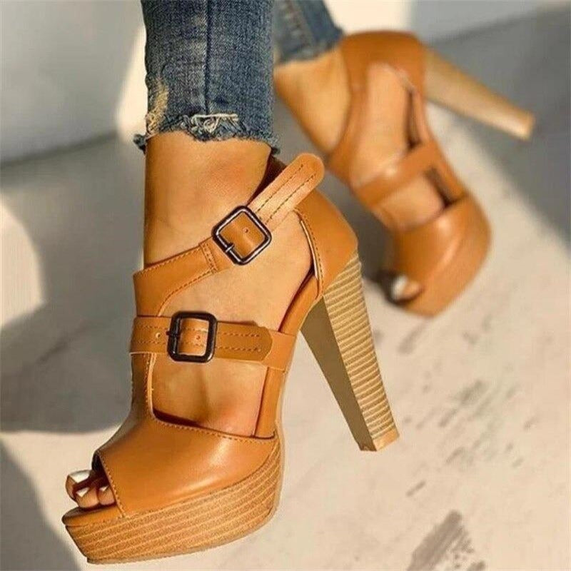 Marilou | Sandale Chic cu Platformă și Catarame Duble 