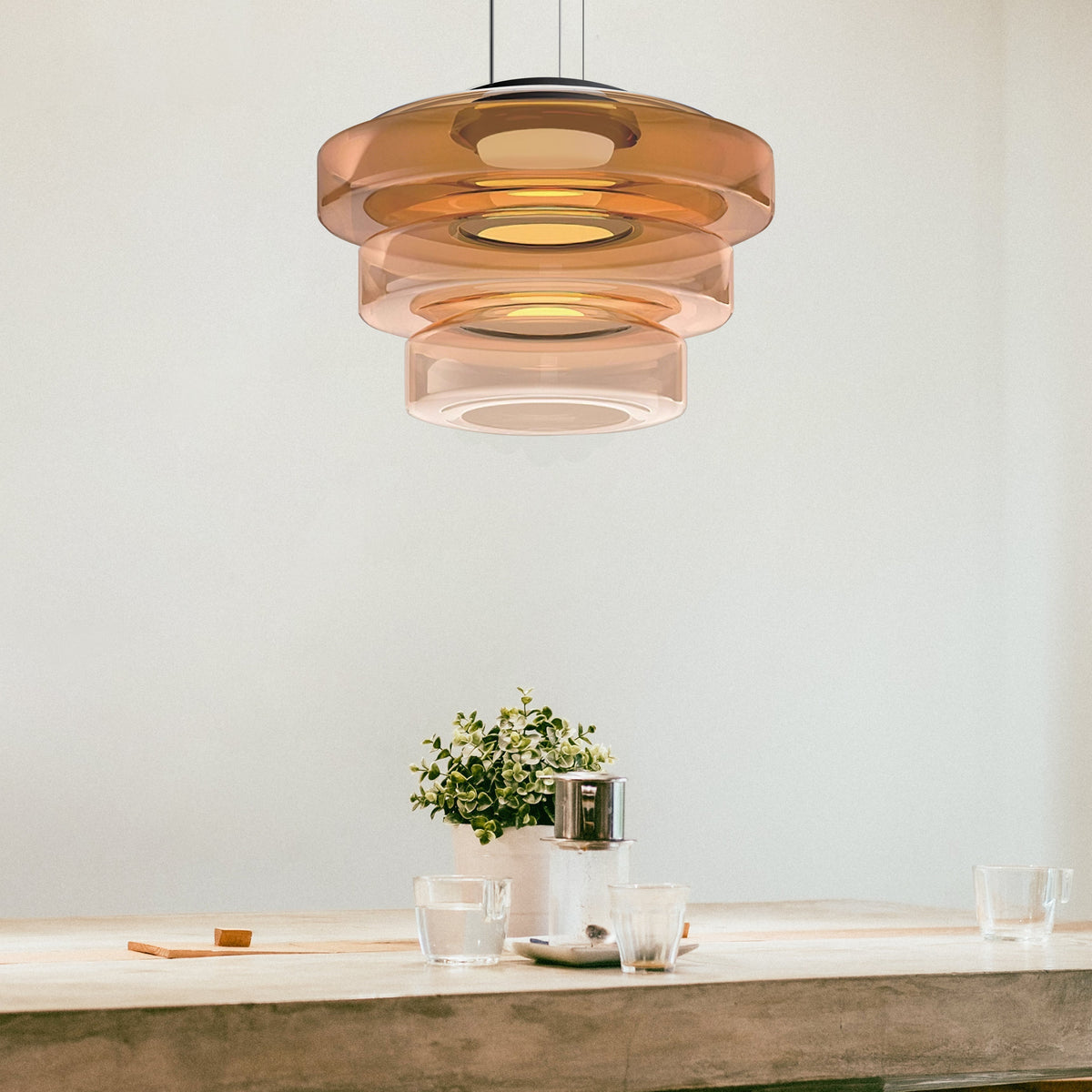 Bauhaus Style Glass Hanging Lamp - Elegance And Modernity