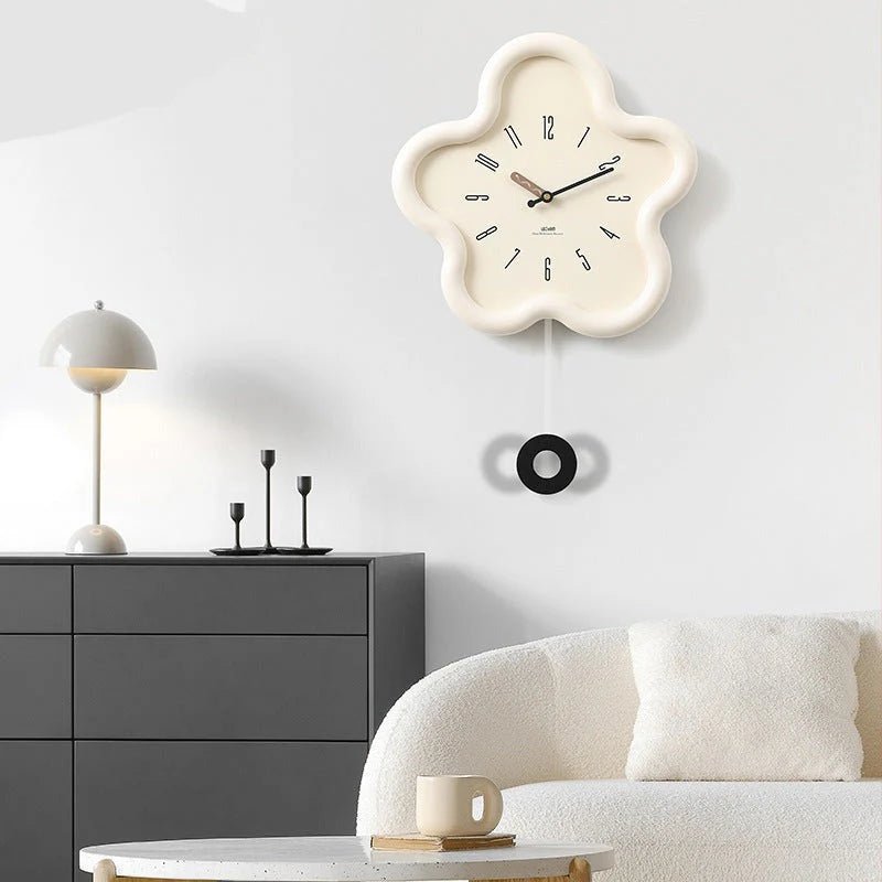 Veggklokke Pendel Blomst 3D – Elegant Dekorasjon Og Moderne Stil 