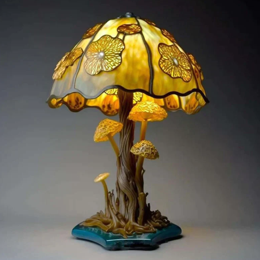 Lampa din Sticlă Colorată Calmante – Lumină Blândă și Atmosferă Caldă 
