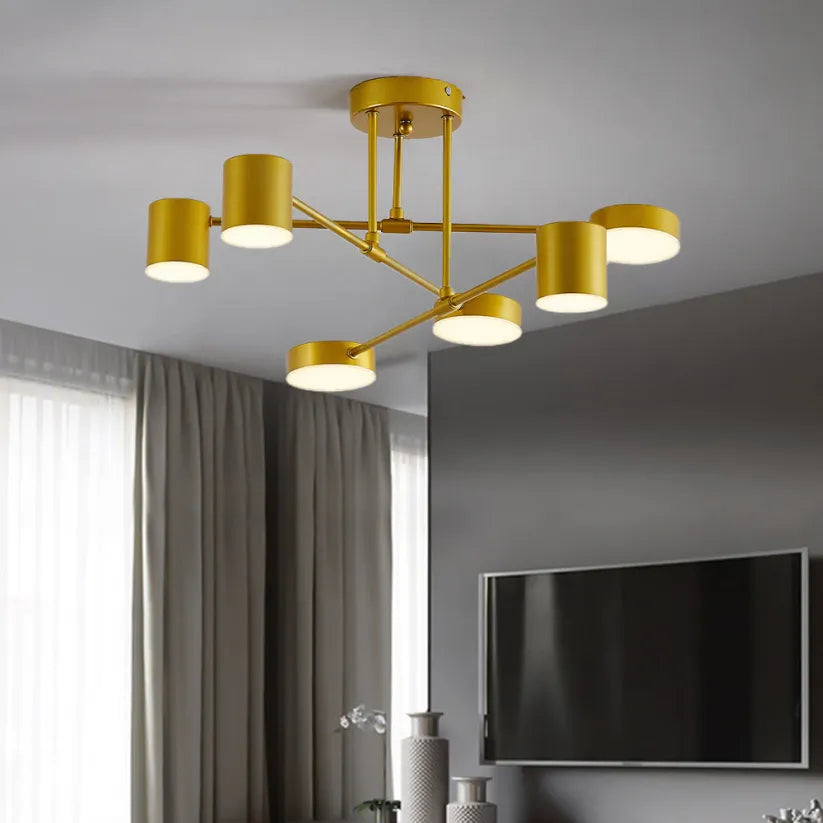 Moderne Loftlampe Med 6 Drejelige LED-Hoveder – Alsidig Belysning Og Chic Design 