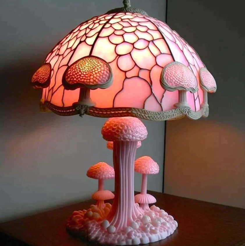 Lampa din Sticlă Colorată Calmante – Lumină Blândă și Atmosferă Caldă 