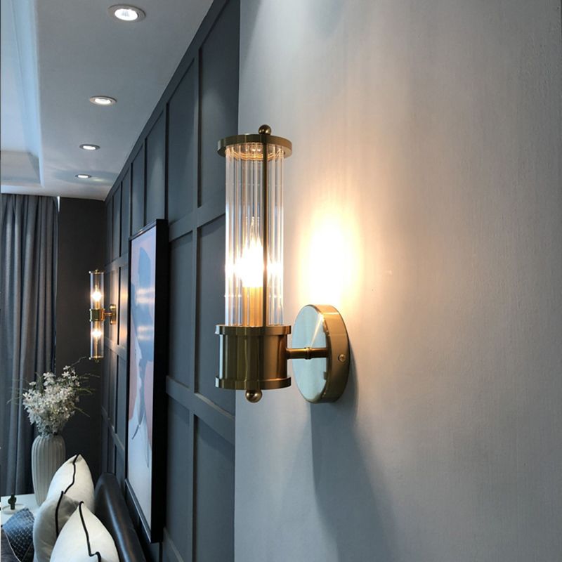 Modern hengeres fali lámpatest - Style Moderne Doré En Métal Et Verre