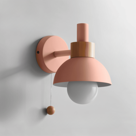 Aplique Pastel con Interruptor Tirador - Iluminación Suave y Estilo Moderno