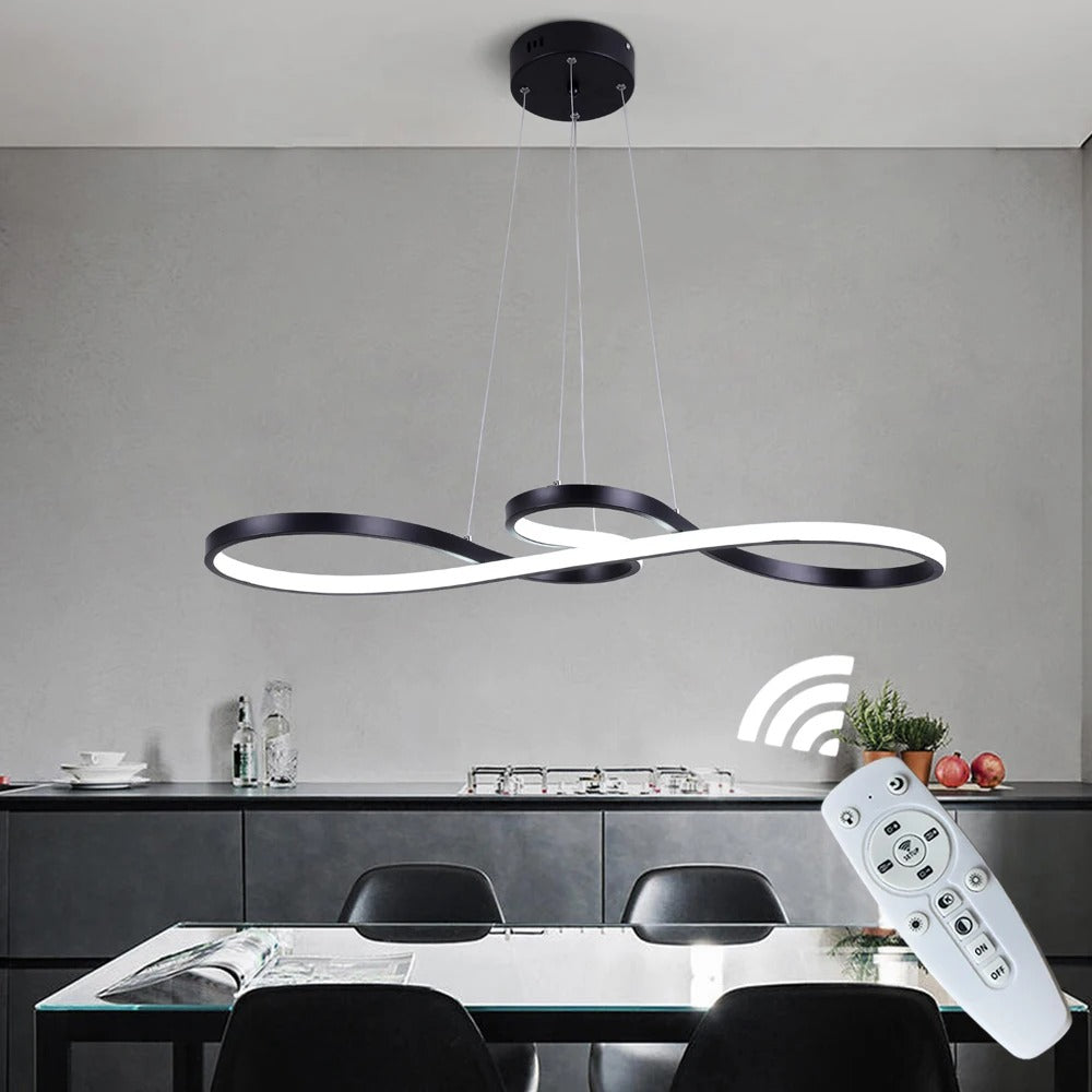 Suspensão LED Moderna em Anéis – Design Elegante e Futurista 
