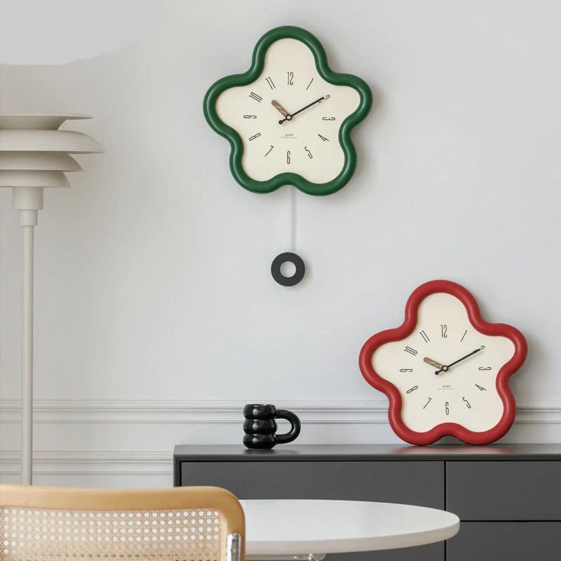 Veggklokke Pendel Blomst 3D – Elegant Dekorasjon Og Moderne Stil 