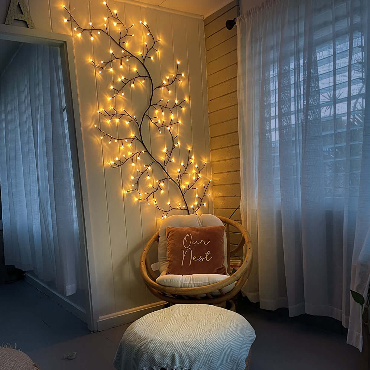 Guirlande Murale En Forme De Branche — Éclairage Chaleureux Et Naturel