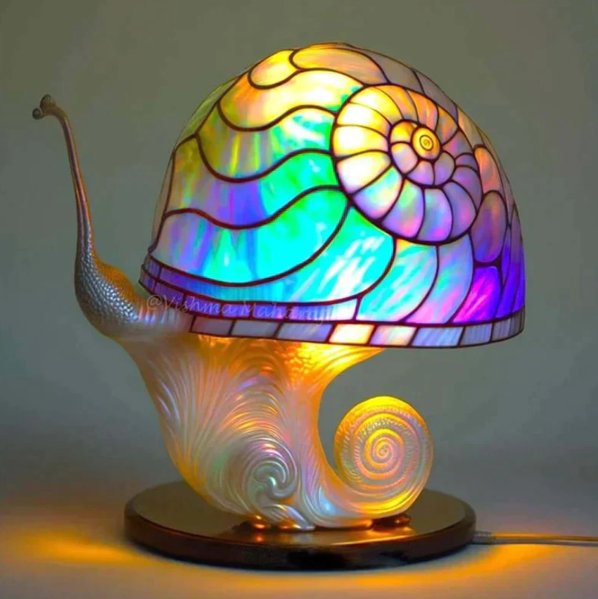 Lampa din Sticlă Colorată Calmante – Lumină Blândă și Atmosferă Caldă 