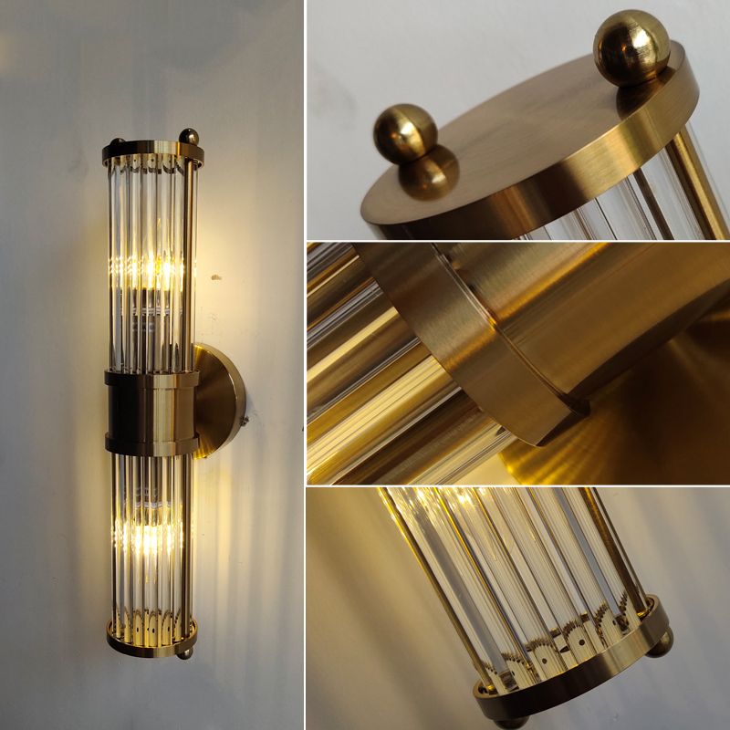 Modern hengeres fali lámpatest - Style Moderne Doré En Métal Et Verre