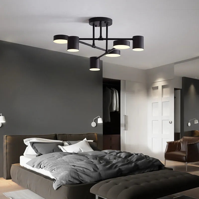 Moderne Loftlampe Med 6 Drejelige LED-Hoveder – Alsidig Belysning Og Chic Design 